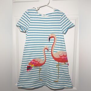 Mini Boden Flamingo Dress, 5-6y